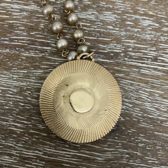 Vintage Necklace Glassy 9 Inch Tan and Gold - Picture 7 of 12